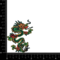 Green Chinese Dragon Facing Right, Embroidered, Iron on Patch